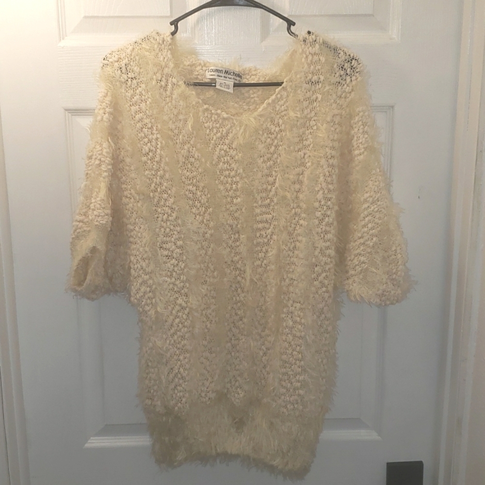 Lauren Michelle, medium, beige sweater.